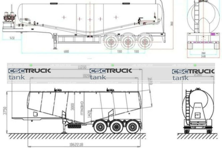 60000 Liters Semi Trailer Pneumatic Tank Truck (5)