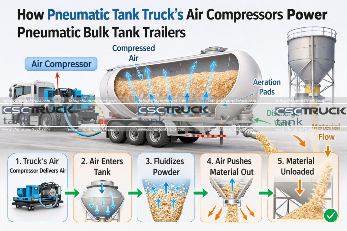 How Air Compressors Power Pneumatic Bulk Tank Trailers